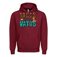 Burgundy tacos before vatos Zipper Hoodie - RacoonDesign