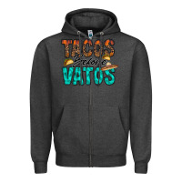 Charcoal Heather tacos before vatos Zipper Hoodie - RacoonDesign