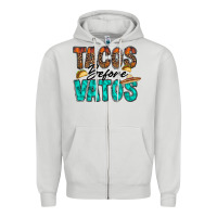 Dove Grey tacos before vatos Zipper Hoodie - RacoonDesign