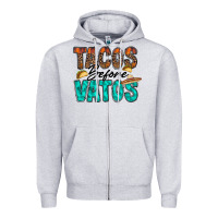 Heather Grey tacos before vatos Zipper Hoodie - RacoonDesign