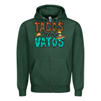 Sports Green tacos before vatos Zipper Hoodie - RacoonDesign