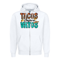 White tacos before vatos Zipper Hoodie - RacoonDesign