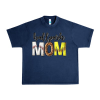 Navy ballpark mom Urban Heavy Tee - texasbilliewilder