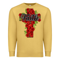 Antique Gold faith floral cross Premium Sweatshirt - NancyCooperArtShop