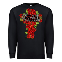 Black faith floral cross Premium Sweatshirt - NancyCooperArtShop
