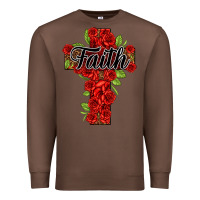 Chestnut faith floral cross Premium Sweatshirt - NancyCooperArtShop