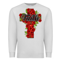 Dove Grey faith floral cross Premium Sweatshirt - NancyCooperArtShop
