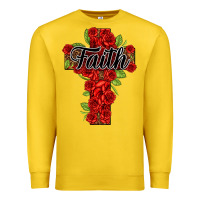 Lemon faith floral cross Premium Sweatshirt - NancyCooperArtShop