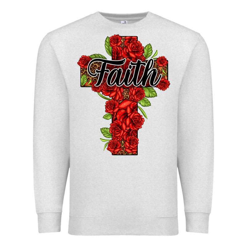 Faith Floral Cross Premium Sweatshirt by NancyCooperArtShop | Teevron