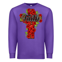 Purple faith floral cross Premium Sweatshirt - NancyCooperArtShop