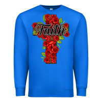 True Royal faith floral cross Premium Sweatshirt - NancyCooperArtShop