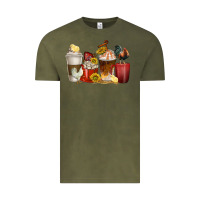 Vintage Olive coffee cups rooster Vintage Tee - texasbilliewilder