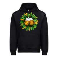 Black St. Patricks Sunflower With Beer Urban Hoodie - BundleAndBundleShop