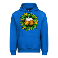 Cobalt St. Patricks Sunflower With Beer Urban Hoodie - BundleAndBundleShop