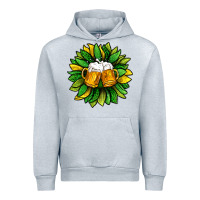 Heather Grey St. Patricks Sunflower With Beer Urban Hoodie - BundleAndBundleShop