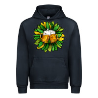 Navy St. Patricks Sunflower With Beer Urban Hoodie - BundleAndBundleShop