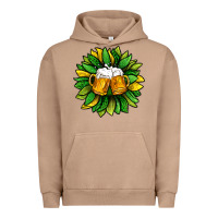 Pigment Burro St. Patricks Sunflower With Beer Urban Hoodie - BundleAndBundleShop