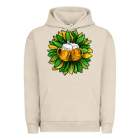 Pigment French Oak St. Patricks Sunflower With Beer Urban Hoodie - BundleAndBundleShop
