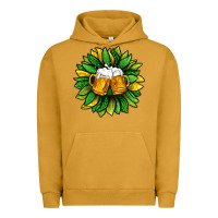 Pigment Peanut Butter St. Patricks Sunflower With Beer Urban Hoodie - BundleAndBundleShop