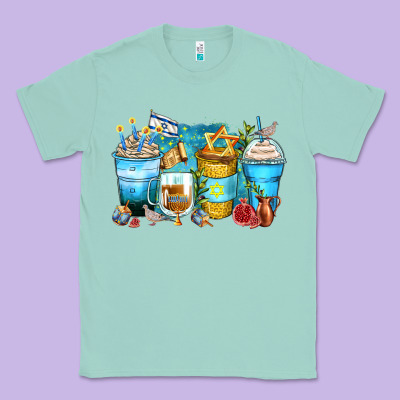 Hanukkah Coffee Cups Classic Tee Designed By Zillion Design Studio