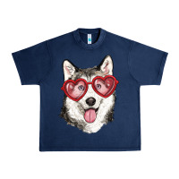 Husky With Love Glasses Urban Heavy Tee | Teevron