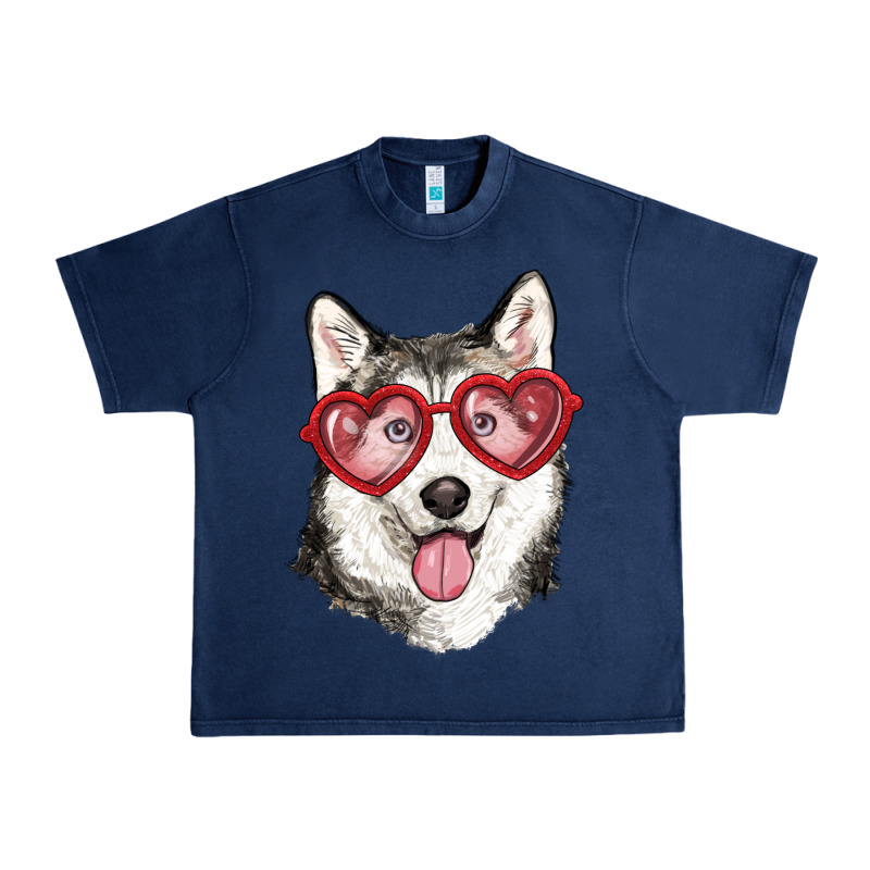 Husky With Love Glasses Urban Heavy Tee by RanaPortraitStore | Teevron