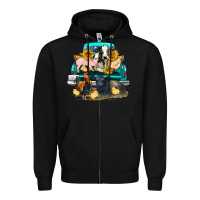 Black farm truck farm animals Zipper Hoodie - FaDigitalArtStudio