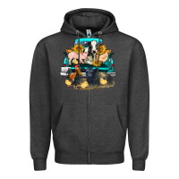 Charcoal Heather farm truck farm animals Zipper Hoodie - FaDigitalArtStudio