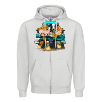 Dove Grey farm truck farm animals Zipper Hoodie - FaDigitalArtStudio
