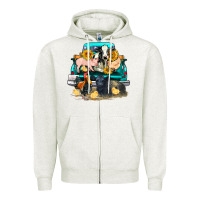 Oatmeal Heather farm truck farm animals Zipper Hoodie - FaDigitalArtStudio