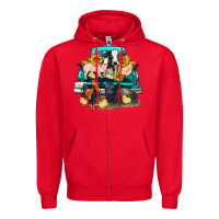 Red farm truck farm animals Zipper Hoodie - FaDigitalArtStudio