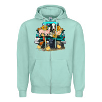 Seafoam farm truck farm animals Zipper Hoodie - FaDigitalArtStudio