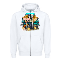 White farm truck farm animals Zipper Hoodie - FaDigitalArtStudio