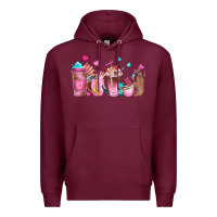 Burgundy nail tech coffee cups Premium Hoodie - NancyCooperArtShop
