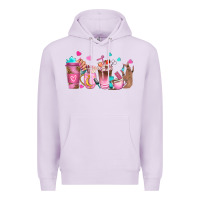 Lilac nail tech coffee cups Premium Hoodie - NancyCooperArtShop