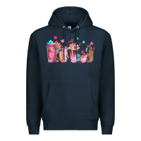 Navy nail tech coffee cups Premium Hoodie - NancyCooperArtShop