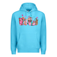 Ocean Blue nail tech coffee cups Premium Hoodie - NancyCooperArtShop
