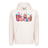 Pale Pink nail tech coffee cups Premium Hoodie - NancyCooperArtShop