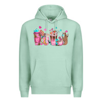 Seafoam nail tech coffee cups Premium Hoodie - NancyCooperArtShop