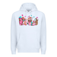 White nail tech coffee cups Premium Hoodie - NancyCooperArtShop