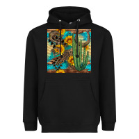 Black horseshoe and cactus Heavyweight Hoodie - BundleAndBundleShop