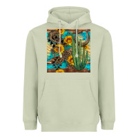 Matcha horseshoe and cactus Heavyweight Hoodie - BundleAndBundleShop