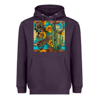 Plum horseshoe and cactus Heavyweight Hoodie - BundleAndBundleShop