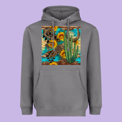 Horseshoe And Cactus Heavyweight Hoodie Designed By Bundleandbundleshop