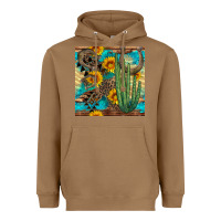 Toasted Coconut horseshoe and cactus Heavyweight Hoodie - BundleAndBundleShop