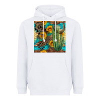 White horseshoe and cactus Heavyweight Hoodie - BundleAndBundleShop