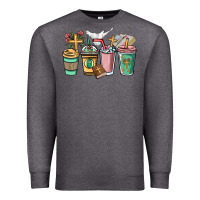 Charcoal Heather faith coffee cups Premium Sweatshirt - NancyCooperArtShop
