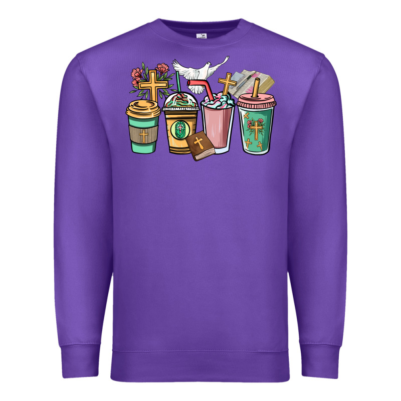 Faith Coffee Cups Premium Sweatshirt by NancyCooperArtShop | Teevron