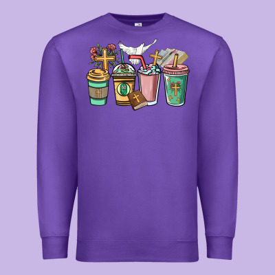 Faith Coffee Cups Premium Sweatshirt Designed By Nancycooperartshop
