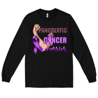 Black Pancreatic Cancer Warrior Long Sleeve Tee - texasbilliewilder